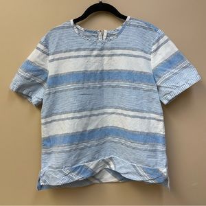 Lou & Grey linen/cotton striped boxy tee size small